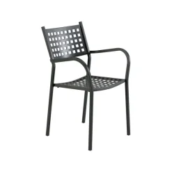 Alice Pt Sedia Con Braccioli In Acciaio Zincato