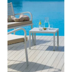 Alice Tt Tavolino Basso In Acciaio Zincato