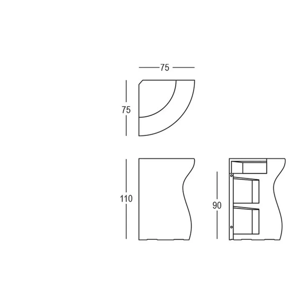 Angolo Bar Bartolomeo Corner Di Plust, Realizzato Interamente In Italia In Polietilene.