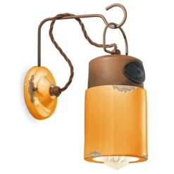 Applique A Muro In Ceramica Vintage, Bakewell Di Ferroluce, Prodotto 100% Made In Italy.