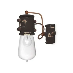 Applique Brooklyn Di Ferroluce, Stile Retro In Ceramica Anticata, Realizzata Interamente In Italia.