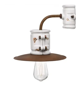 Applique Harlem Di Ferroluce, Realizzata Interamente In Italia, In Ceramica Con Finiture Anticate.