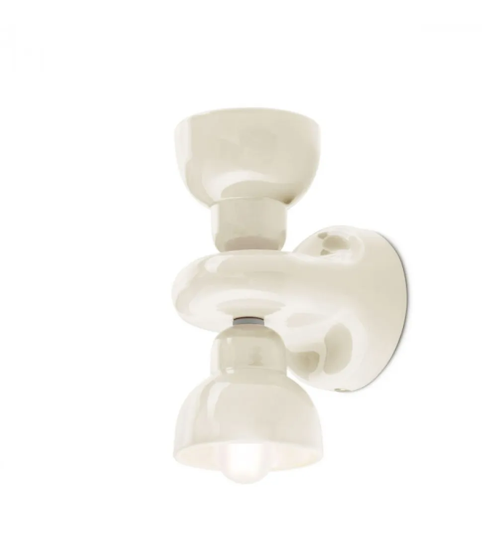 Applique In Ceramica Smaltata Di Ferroluce, Realizzata Interamente In Italia.