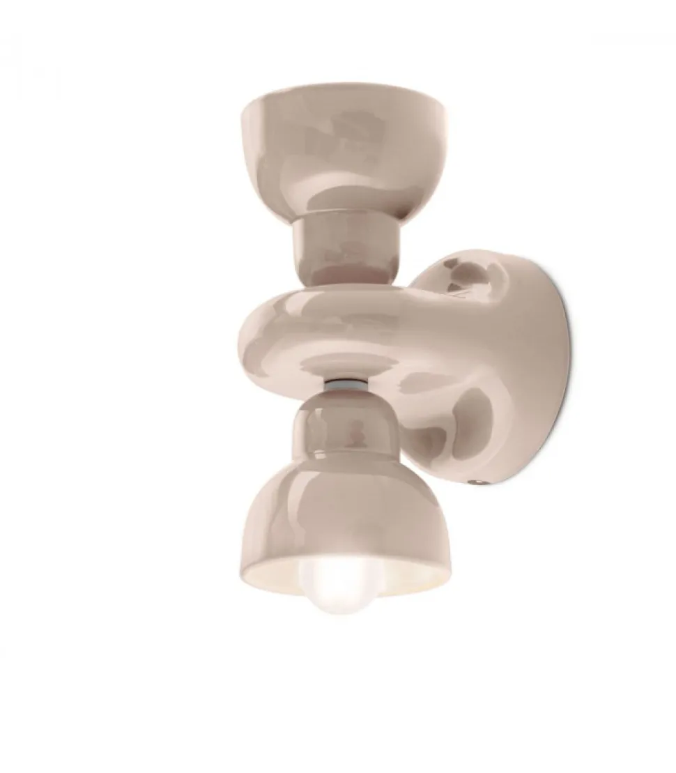 Applique In Ceramica Smaltata Di Ferroluce, Realizzata Interamente In Italia.