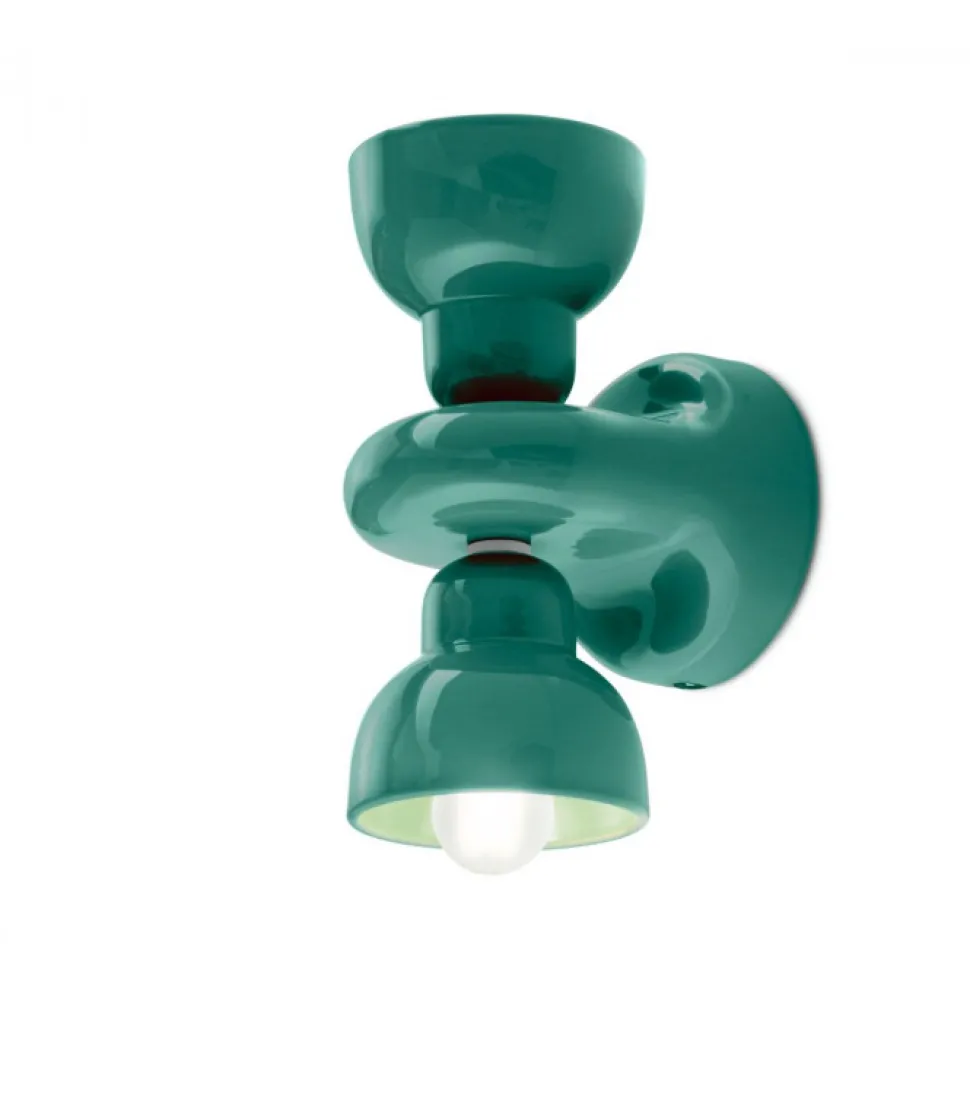 Applique In Ceramica Smaltata Di Ferroluce, Realizzata Interamente In Italia.