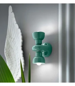Applique In Ceramica Smaltata Di Ferroluce, Realizzata Interamente In Italia.