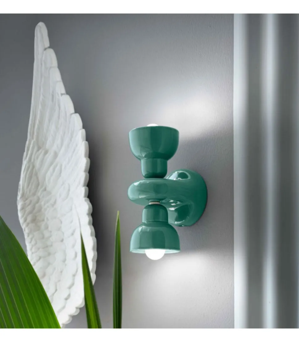 Applique In Ceramica Smaltata Di Ferroluce, Realizzata Interamente In Italia.