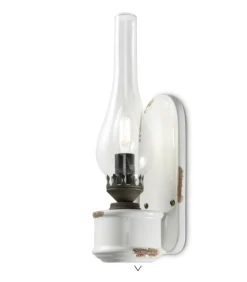 Applique Italiana, Brasilia Di Ferroluce, Realizzata In Ceramica Con Finiture Anticate Effetto Vintage.