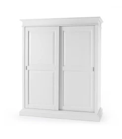 Armadio 2 Ante Scorrevoli Di Classico Italiano Laccato Bianco Opaco