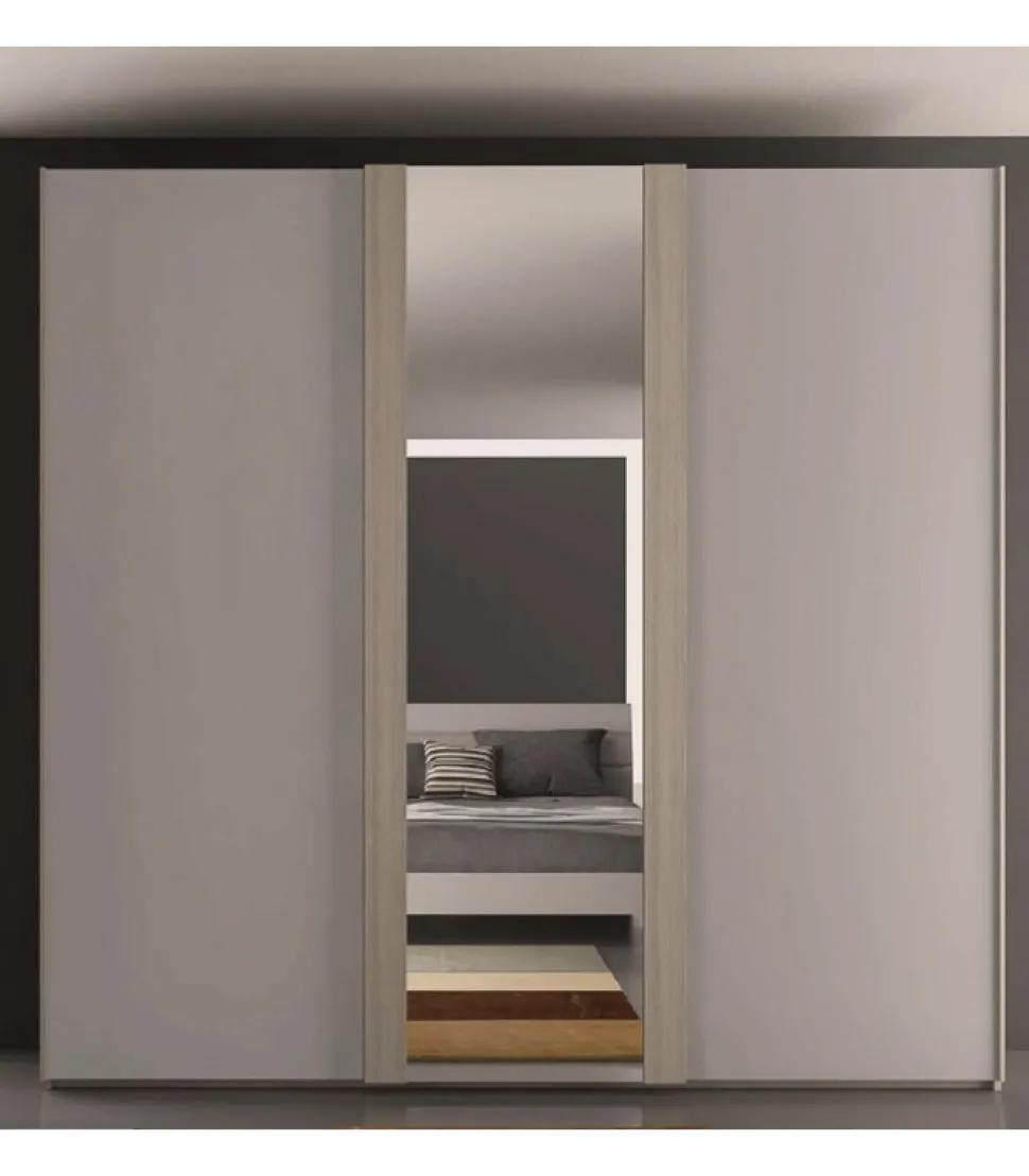 Armadio Barcellona 73B Lineare A 3 Ante Scorrevoli Con Specchio.