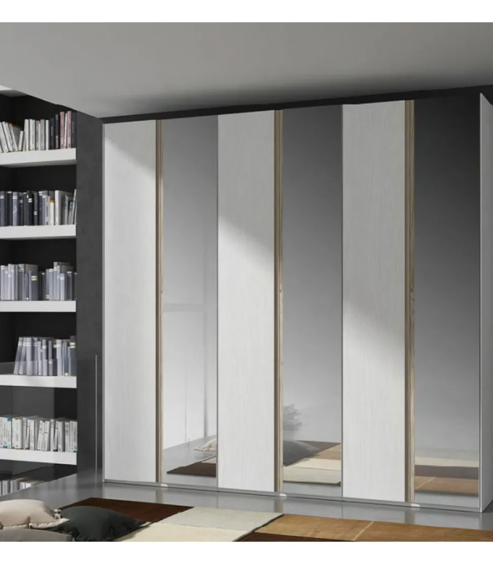 Armadio Gold 21 A 6 Ante Battenti Con Specchi.