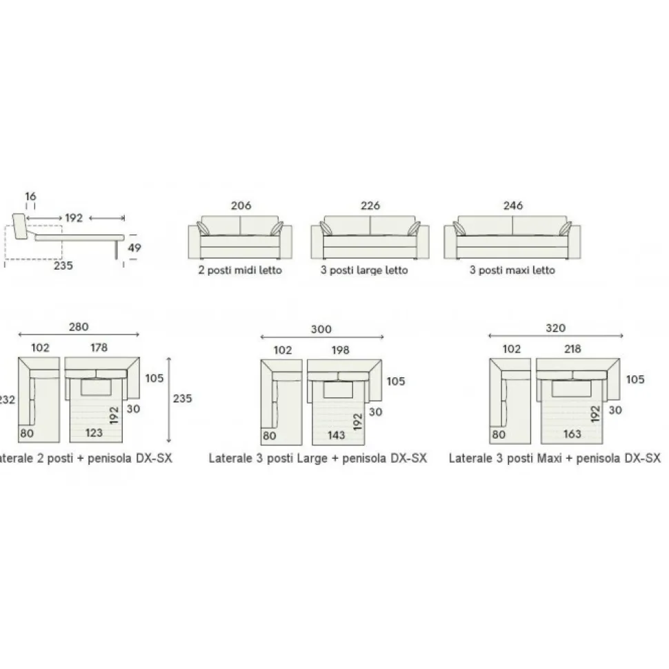 Aston, Divano Letto Con Penisola Ma Anche Lineare
