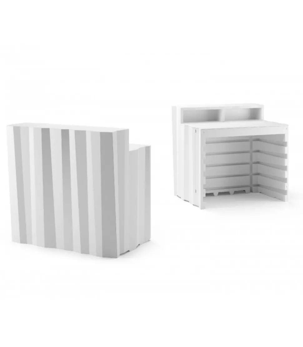 Bancone Bar Frozen Desk Di Plust, Realizzato In Polietilene Per L'Outdoor. Made In Italy.