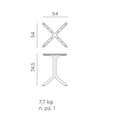 Base Clip Top, Tavolo Per Esterno Con Base In Polipropilene