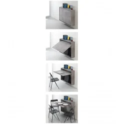 Bureau, Tavolo Scrivania Chiudibile A Ribalta Con Vano Portaoggetti