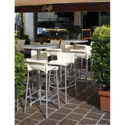 Calice Alu High, Tavolo Per Sgabelli Indicato Per Esterni Con Piedini Antiscivolo