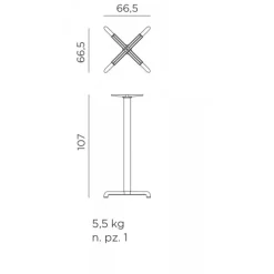 Calice Alu High, Tavolo Per Sgabelli Indicato Per Esterni Con Piedini Antiscivolo