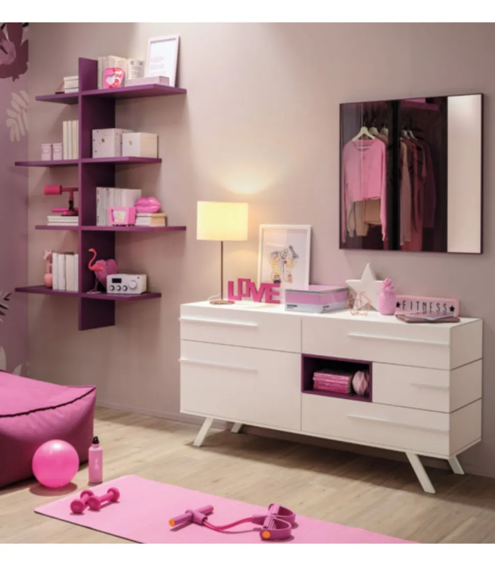 Camera Da Letto Componibile Yc312 Di Moretti Compact, Scegli Tu Gli Elementi E Il Loro Colore.