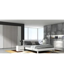 Camera Matrimoniale In Larice Bianco E Tortora