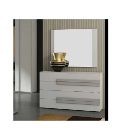 Camera Matrimoniale In Larice Bianco E Tortora