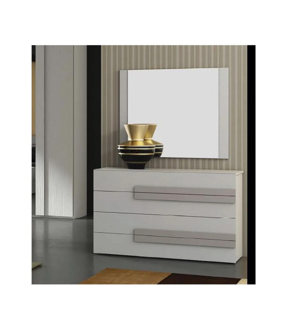 Camera Matrimoniale In Larice Bianco E Tortora