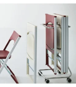 Carrello Porta Sedie In Acciaio Cromato