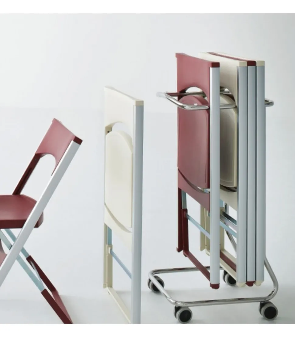 Carrello Porta Sedie In Acciaio Cromato
