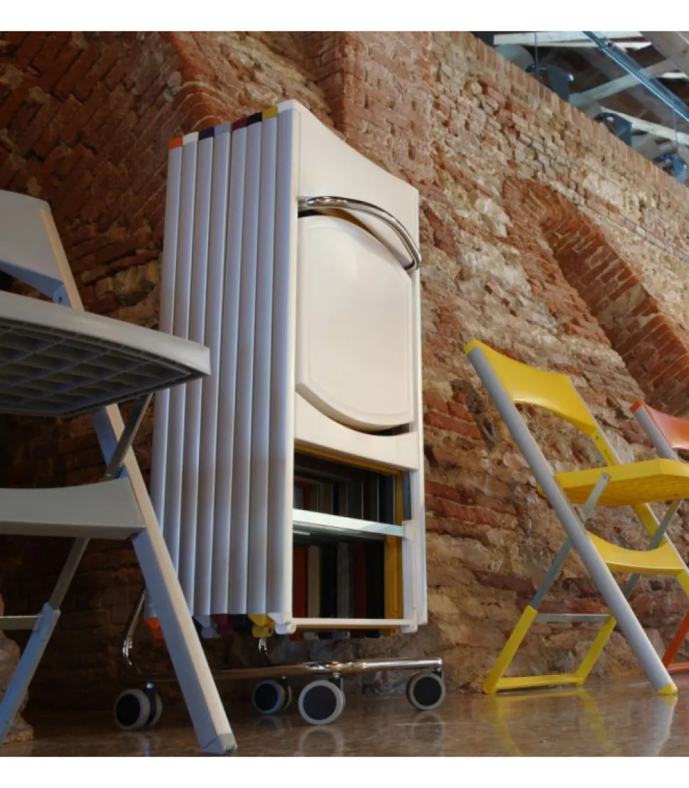 Carrello Porta Sedie In Acciaio Cromato