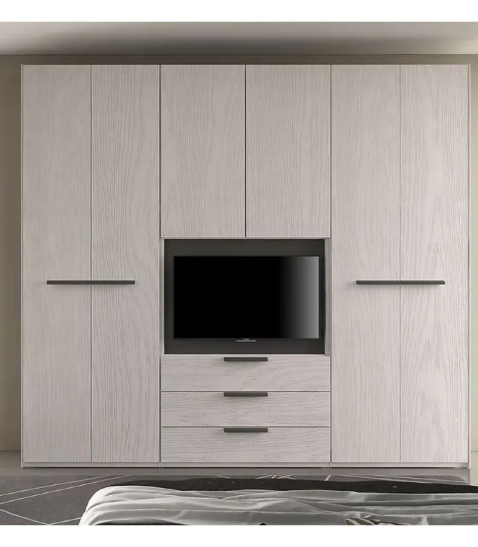 Cleo 14, Armadio Con Porta Tv 100% Made In Italy.