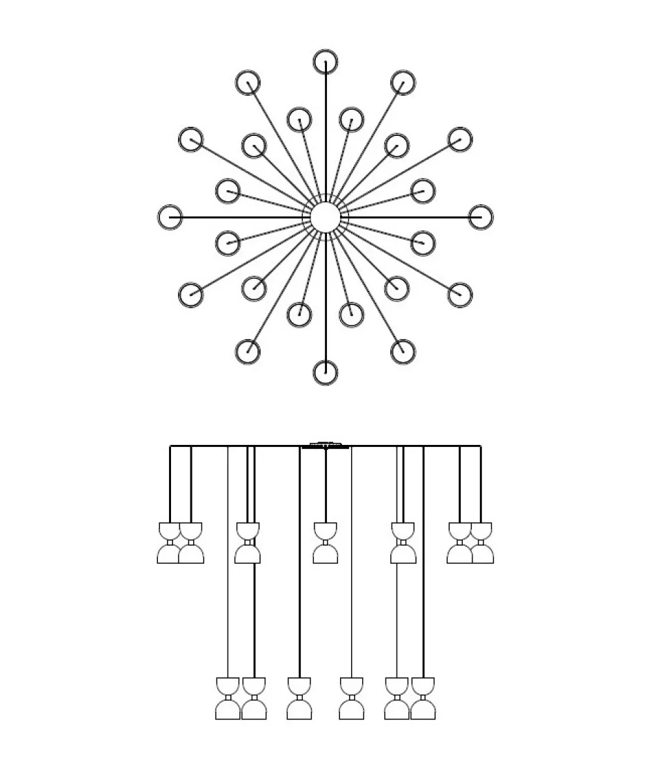 Clessidra, Lampadario A 48 Luci