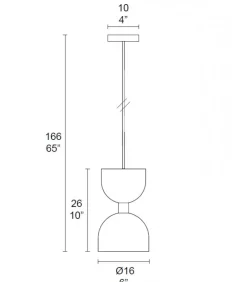 Clessidra, Sospensione A 2 Luci