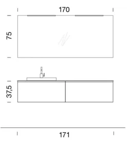 Composizione Bg005 Del Gruppo B-Go Dei Bagni Compab. 100% Made In Italy.
