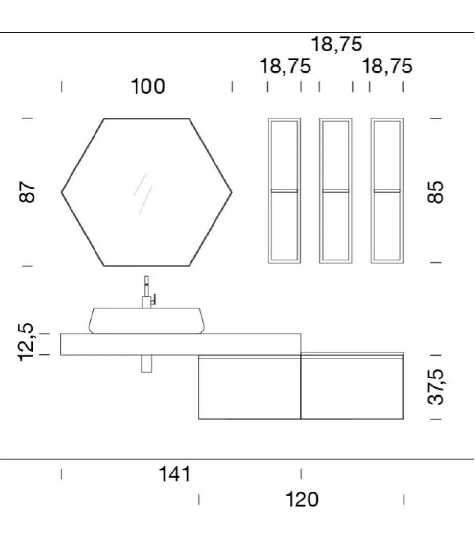 Composizione Bg016 Del Gruppo Bagni Compab, Personalizzabile Tramite Preventivo.