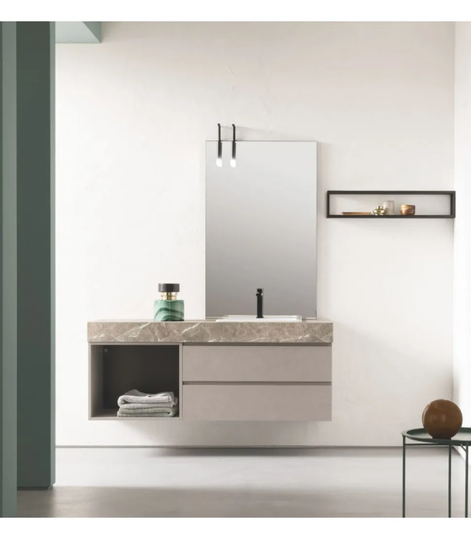 Composizione Per Il Bagno Bg004 Di Compab, Personalizzabile E Componibile, Made In Italy.