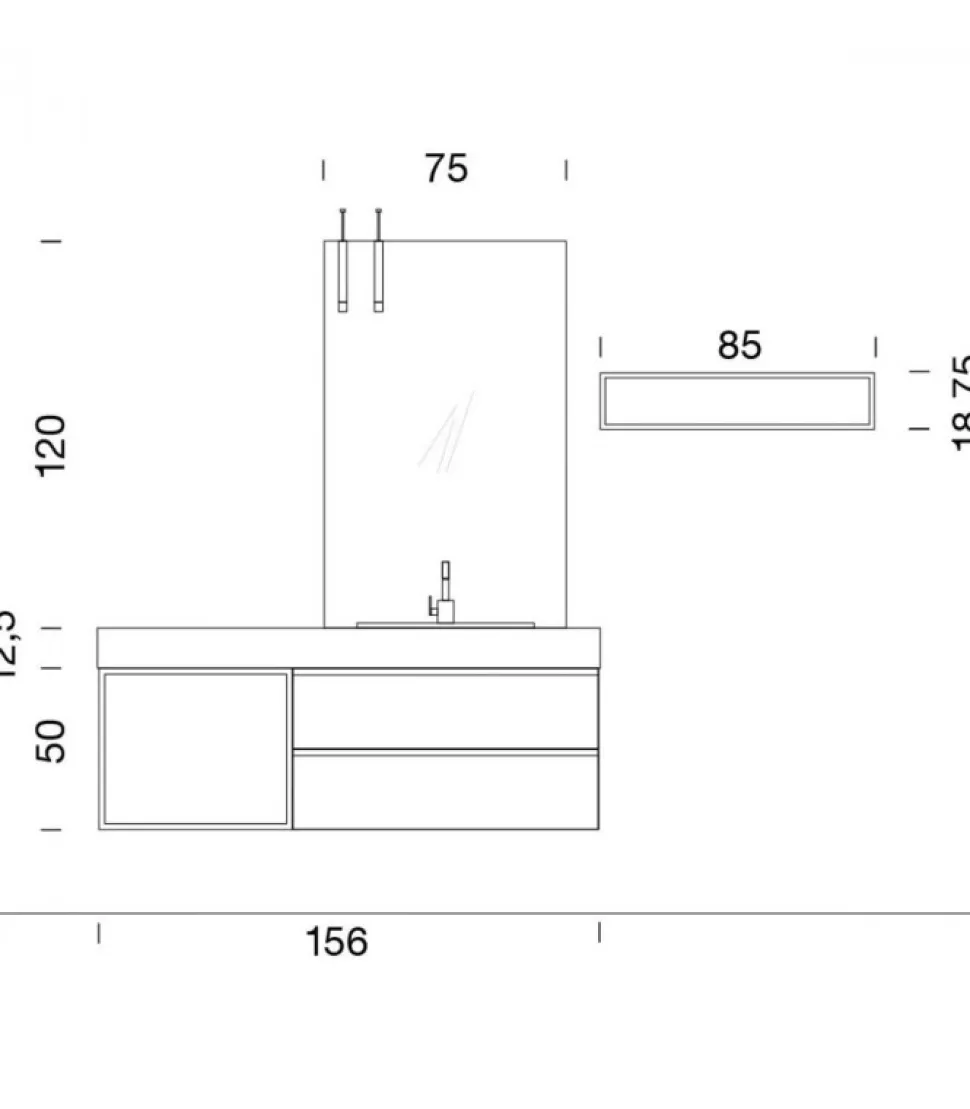 Composizione Per Il Bagno Bg004 Di Compab, Personalizzabile E Componibile, Made In Italy.