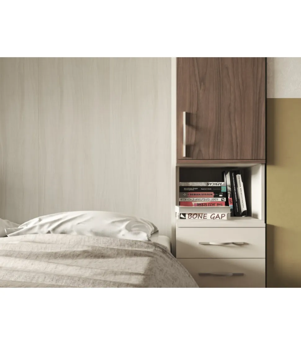 Composizione Pronta Con Letto A Scomparsa E Letto Con Ruote