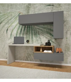 Composizione Scrivania, Con Moduli Appesi