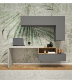 Composizione Scrivania, Con Moduli Appesi