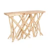 Consolle Aili Piano In Legno Teak, Gambe In Rami Di Teak