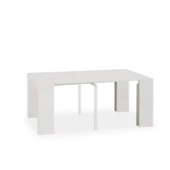 Consolle Allungabile Party Frassino Bianco, Diventa Un Comodo Tavolo