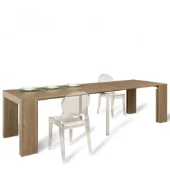 Consolle Allungabile Party Rovere Naturale, Diventa Un Comodo Tavolo