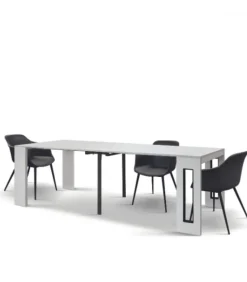 Consolle Allungabile Stoccolma Con Basamento A Ponte E Finiture Melaminiche Materici Sincoporo