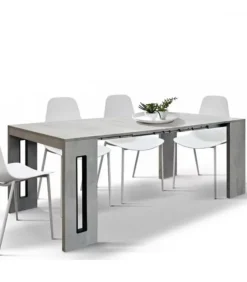 Consolle Allungabile Stoccolma Con Basamento A Ponte E Finiture Melaminiche Materici Sincoporo