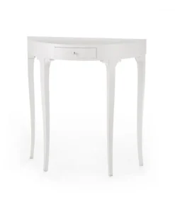 Consolle Classica In Legno Massello Verniciato Bianco Opaco