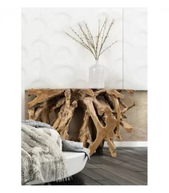 Consolle Solidad 120X40 Struttura In Radici Di Teak Originali