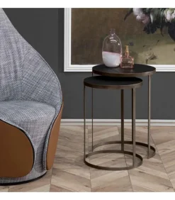 Coppia Di Tavolini Hammer, Made In In Italy.