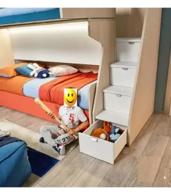 Crea Uno Spazio Fantastico Con Il Nostro Modello Kc50A: Composizione Soppalco Cameretta Con Letto A Castello Scorrevole