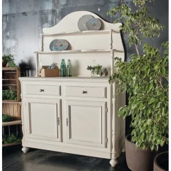 Credenza Con Piattaia Sagomata 306 In Finitura Shabby Chic