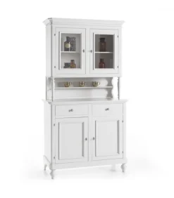 Cristalliera Laccata Bianco Opaco 2 Ante Di Classico Italiano