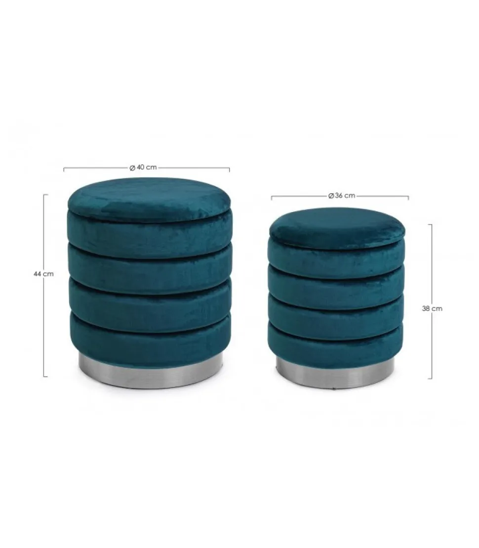Darina Set 2 Pouf Con Contenitore